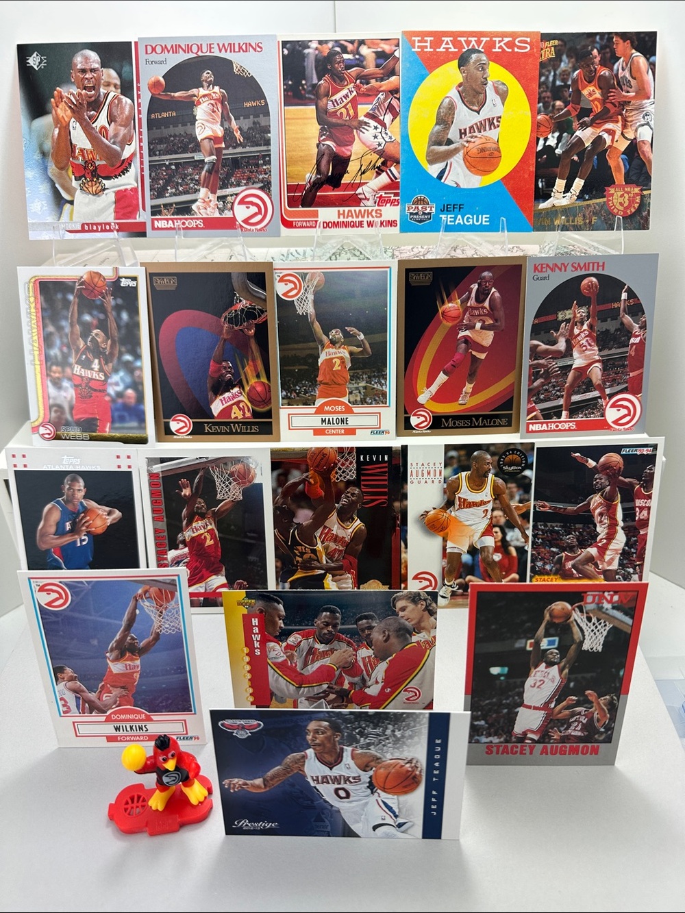 Dominique Wilkins Hawks legends lot of 19 +Horford/Augmon rookies +Willis/Mascot
